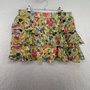 SD II Womens Mini Skirt size Large Layered floral Y2K low rise Lightweight 2000s